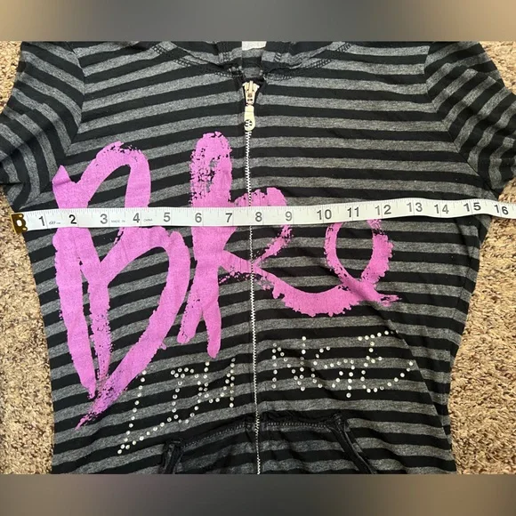 BKE Lounge Y2K Vintage Zip Up Lightweight Sheer Hoodie Jacket - Picture 5 of 11